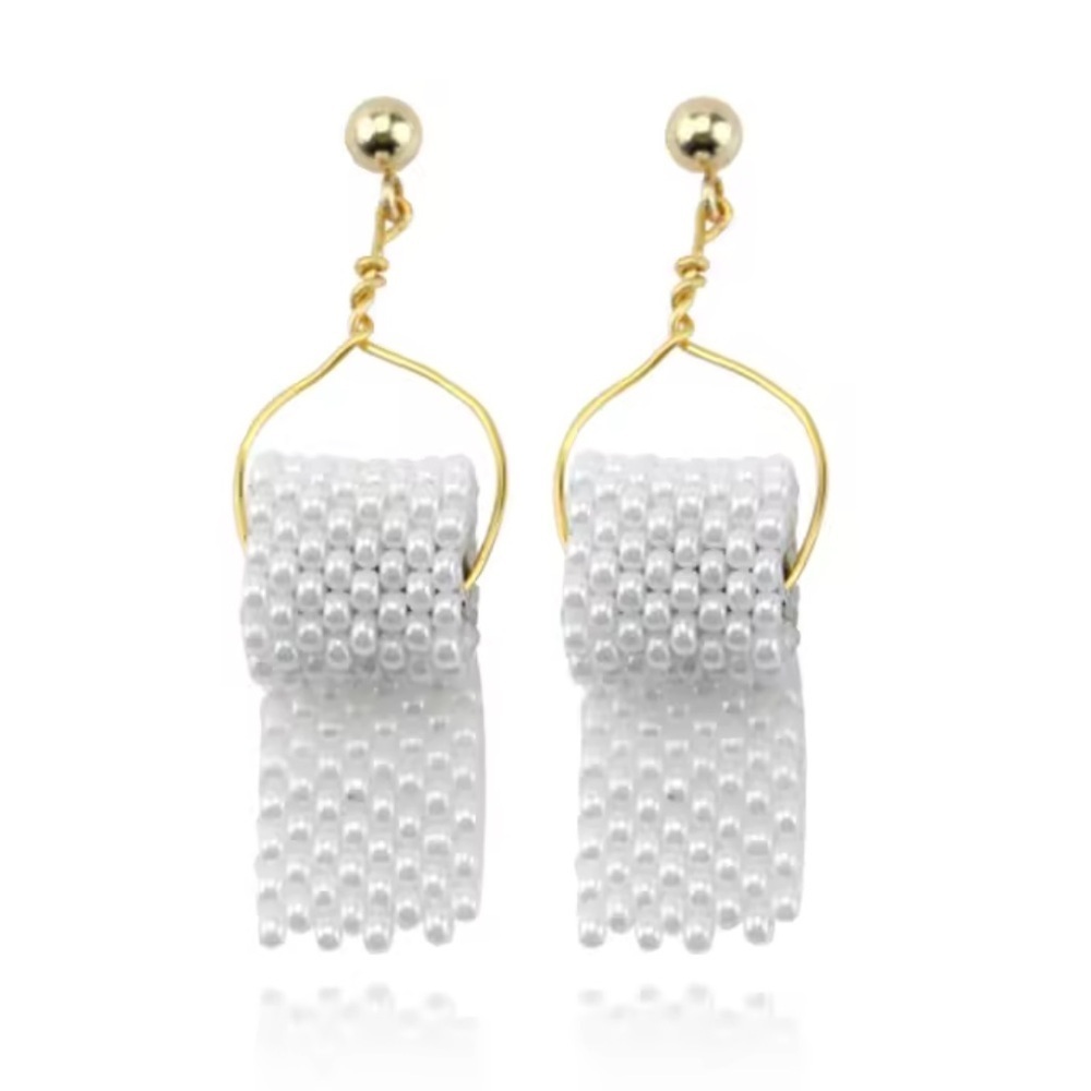 Creative Funny toilet roll paper shape earrings